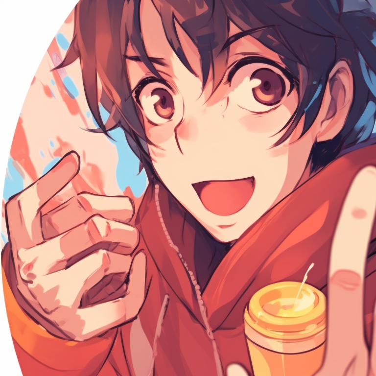 Two characters in an intense pose, dramatic shading and earnest details. synchronized anime icons for 2 friends pfp for discord.