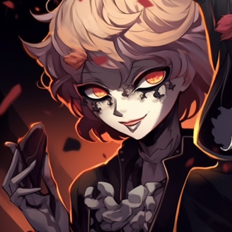 Two characters as iconic horror villains, detailed costumes and intense facial expressions. spooky memes for halloween matching pfp pfp for discord.