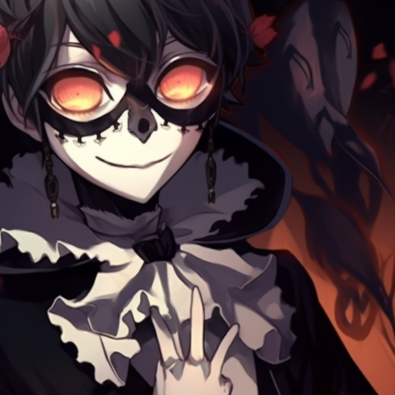 Two characters as iconic horror villains, detailed costumes and intense facial expressions. spooky memes for halloween matching pfp pfp for discord.