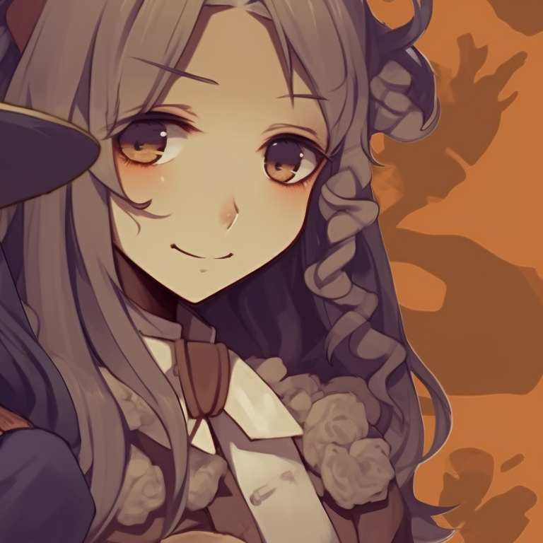 Two characters sharing halloween sweets, bright autumn colors and fun expressions. thanksgiving style halloween matching pfp for duo pfp for discord.