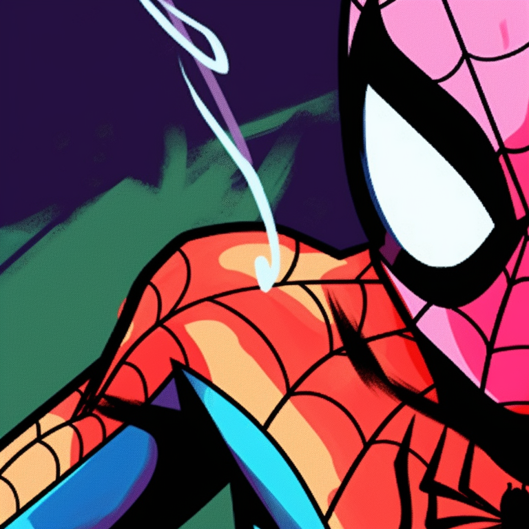 Two characters, vibrant colors, comic-inspired style, standing side by side. spider man matching pfp for kids pfp for discord.