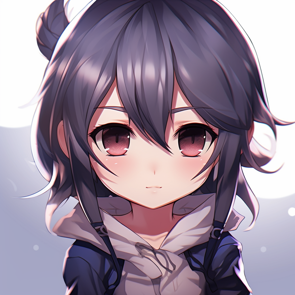 Close-up of Sasuke in chibi form, showcasing intricate linework. character-based cute pfp anime