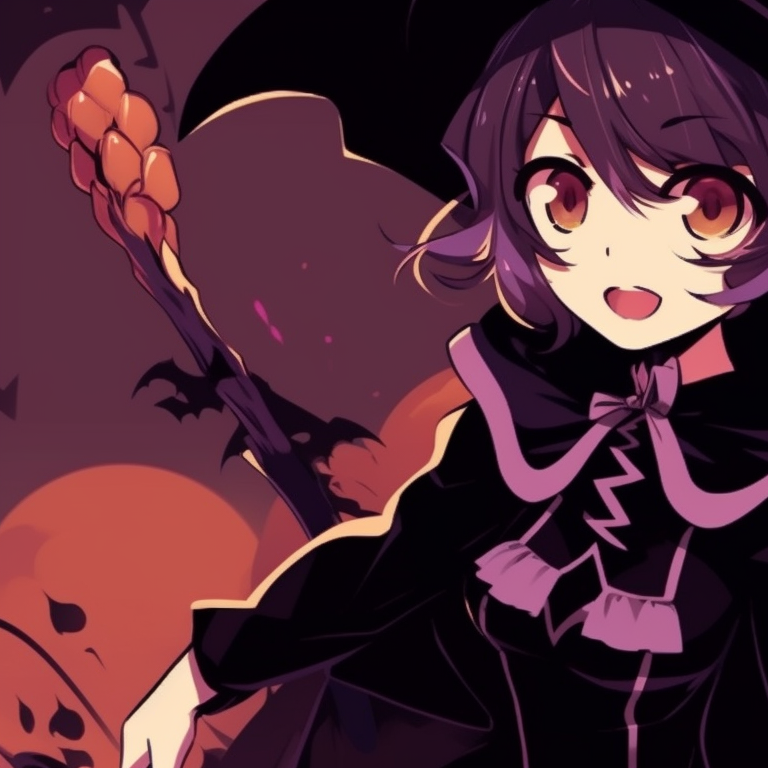 Two characters with matching pumpkin costumes, deep oranges and intricate jack-o-lantern designs. matching pfp for discord halloween theme: spooky pfp for discord.