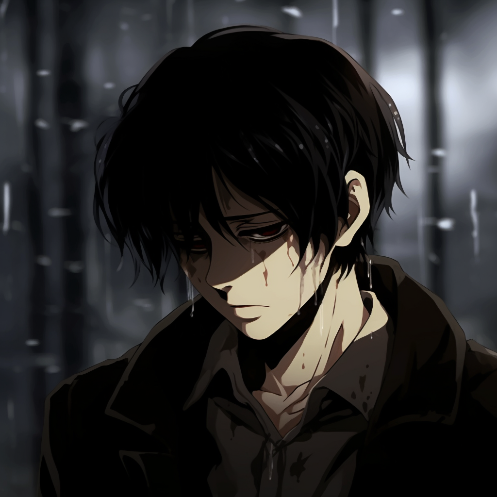 Eren Yeager from Attack on Titan shown grieving, tense expressions and muted tones. crying anime pfp wallpapers pfp for discord.