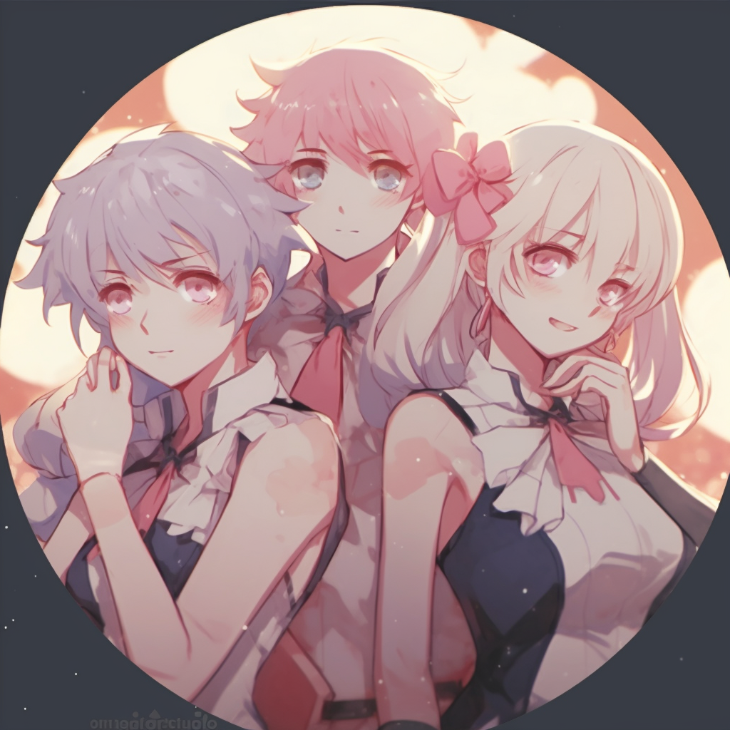 Three Sailor Moon warriors in fighting stances, identified by their unique costumes and accessories. anime 3 matching pfp for girls