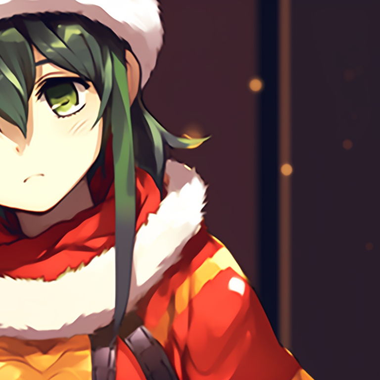 Two characters in a snow scene, cool palette and soft effects. essential matching christmas pfp for discord pfp for discord.