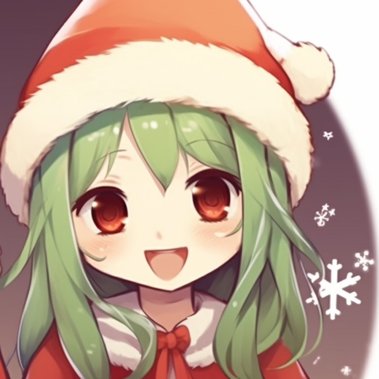 Two characters in Santa's elf outfits, bright and cartoonish style. cute matching christmas pfp cartoon pfp for discord.