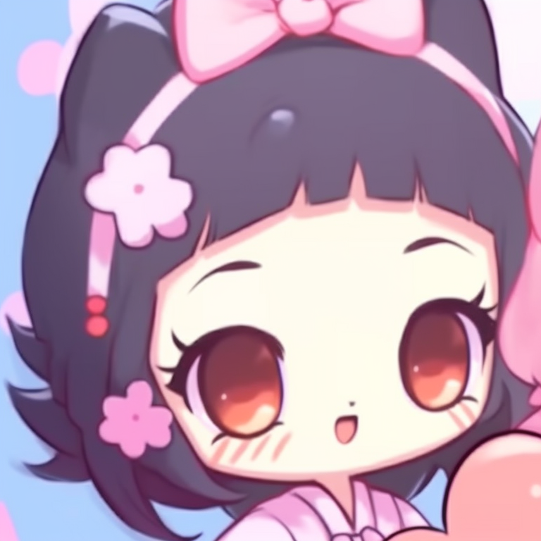 Two Hello Kitty characters, under a bright sun, vibrant colors. hello kitty matching pfp ideas pfp for discord.