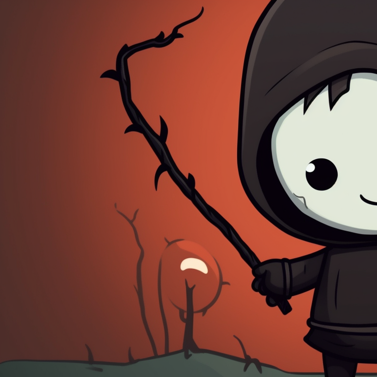 Two stickman characters, Halloween costumes and dark backdrop, standing side by side. stickman pfp with halloween backdrop pfp for discord.