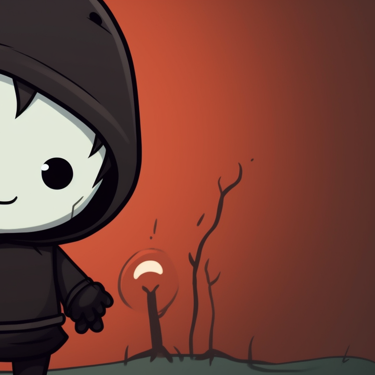 Two stickman characters, Halloween costumes and dark backdrop, standing side by side. stickman pfp with halloween backdrop pfp for discord.