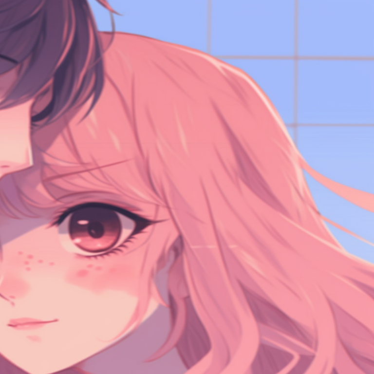 Two characters in matching kimonos, intricate patterns and warm color tones. cute couple matching pfp pfp for discord.