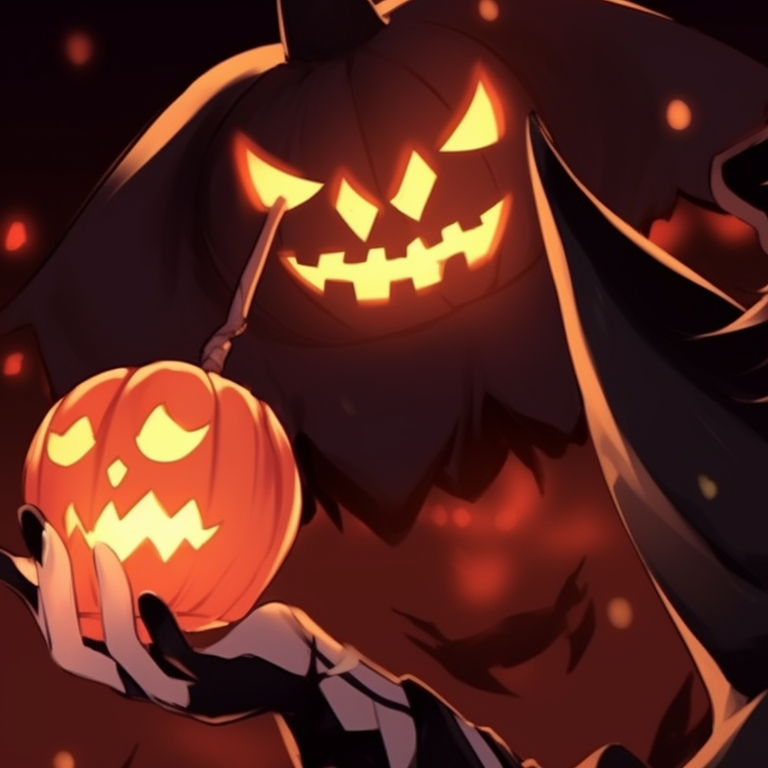 Two anime characters, ghost-like appearances, intertwined hands under a starry sky. aesthetic halloween couple matching pfps pfp for discord.