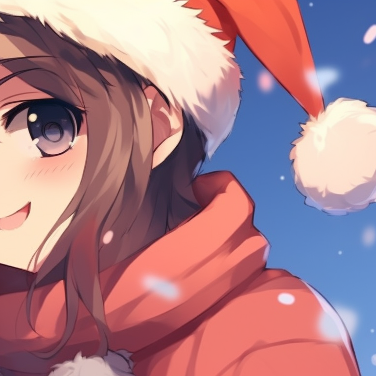 Two characters in Santa hats, rich reds and whites, each holding a candy cane. christmas matching pfp ideas pfp for discord.