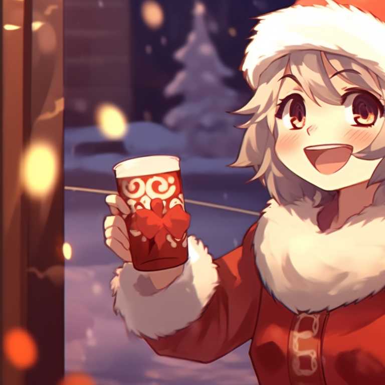 Two characters with elements reminiscent of holiday warriors, bold lines and intense expressions. fun matching christmas discord server pfp pfp for discord.