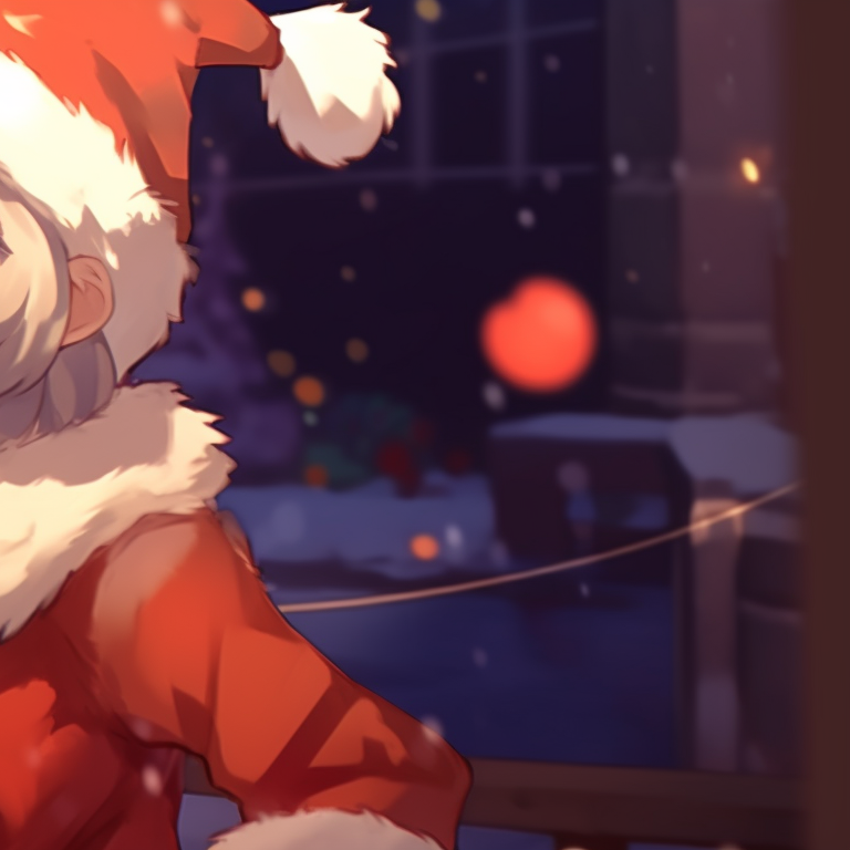 Two characters with elements reminiscent of holiday warriors, bold lines and intense expressions. fun matching christmas discord server pfp pfp for discord.