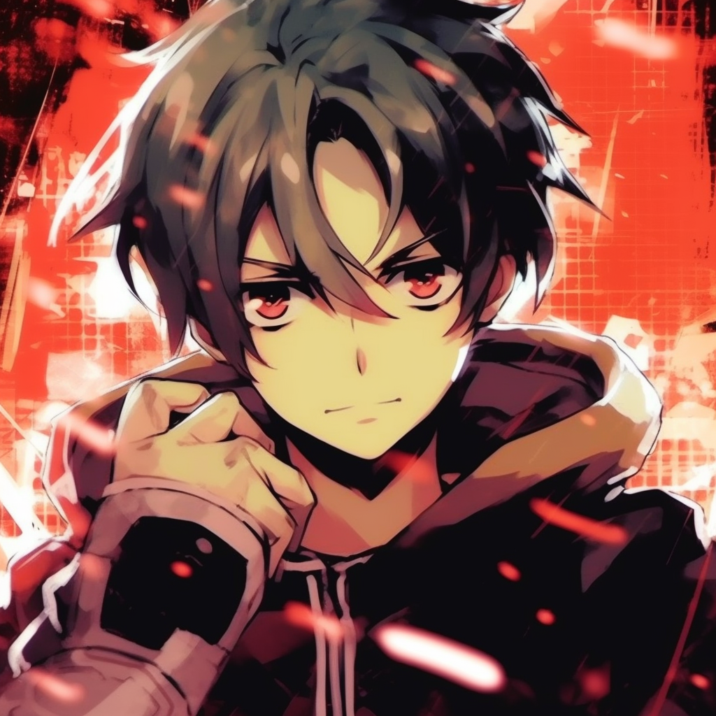 Edward Elric in a thoughtful pose, highlighting his distinctive blonde hair and red jacket. cool anime male pfp pfp for discord.