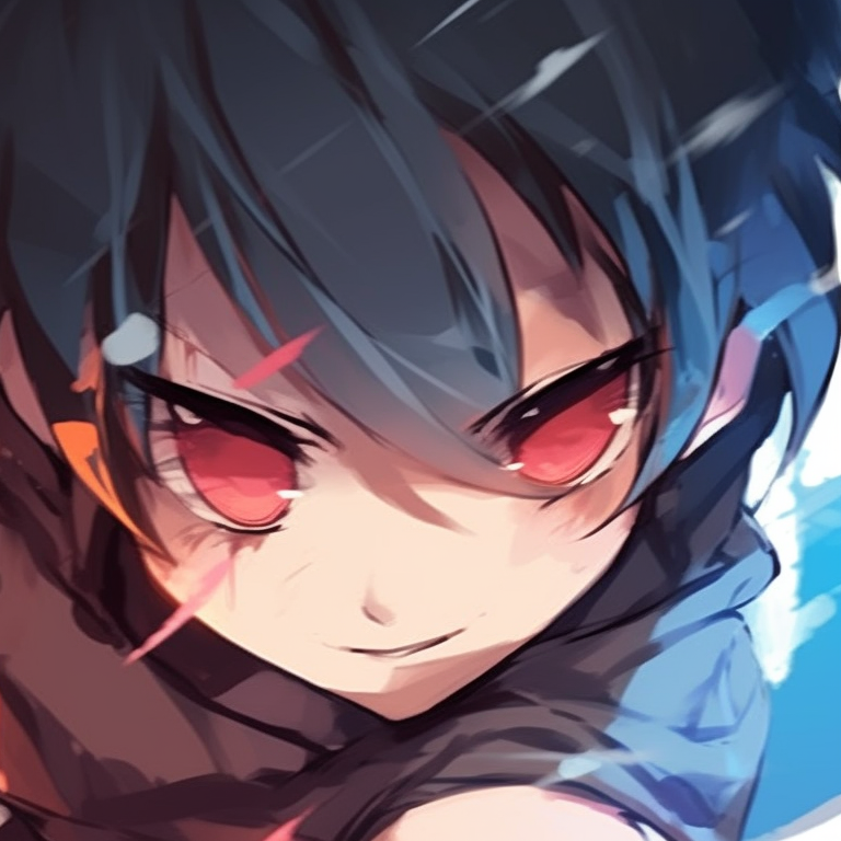 Two characters in battle stances, vibrant colors and intense expressions. matching anime profile pics for 2 buddies pfp for discord.