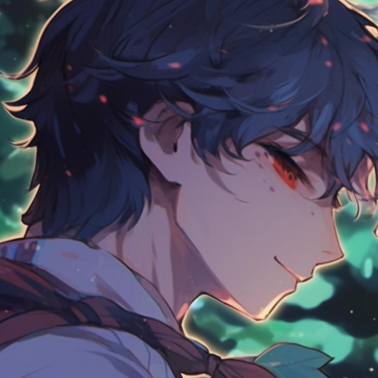 Two warriors, gazing at each other, adorned in decorative armor with dragon motifs, ready for battle. fantasy-themed cute couple matching pfp pfp for discord.