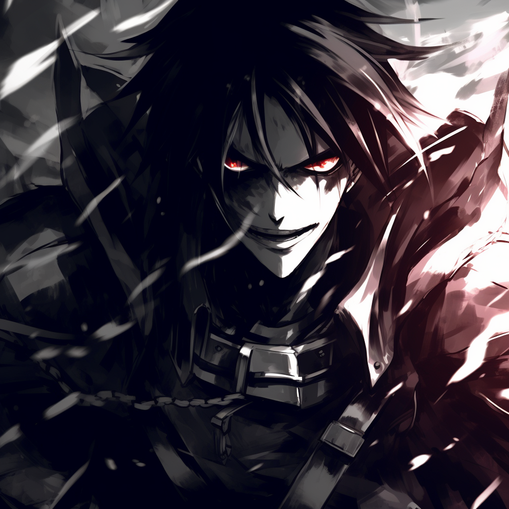 Levi Ackerman in the middle of a battle, with subtle shades and intricate details of his maneuver gear. gifs of badass anime pfp