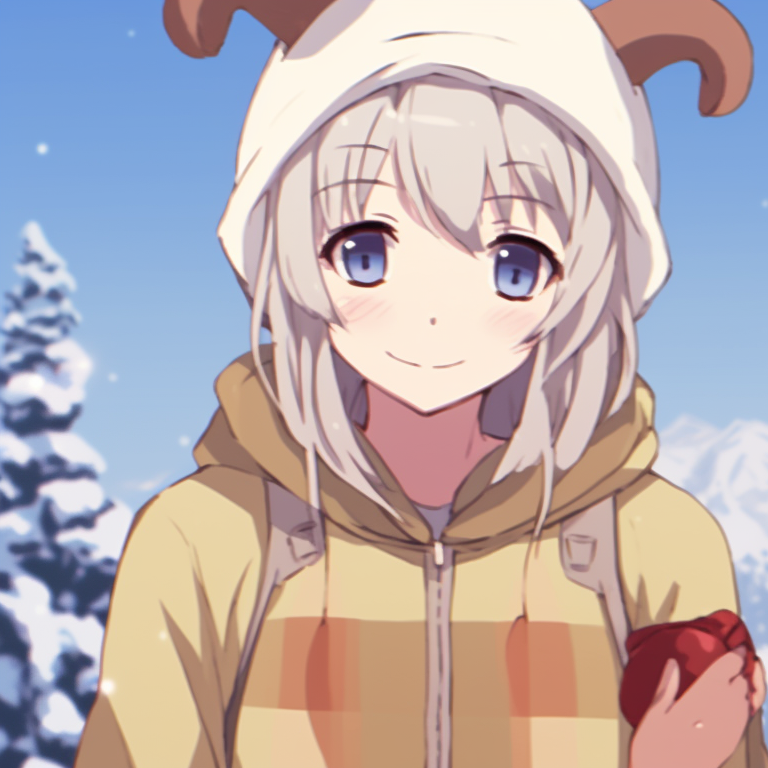 Two characters singing carols, warm colors and focus on character expressions. best matching christmas pfp gif pfp for discord.