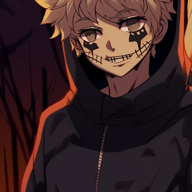 Two close friends from Tokyo Revengers, both garbed in Halloween outfits, standing side by side. tokyo revengers matching pfp halloween theme images pfp for discord.