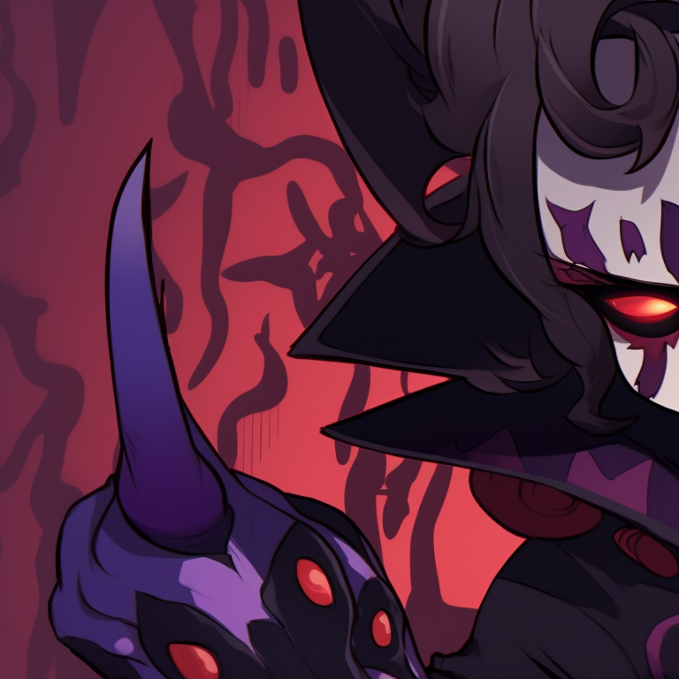 Stolas and Blitzo holding carved pumpkins, subtle glow of lantern reflected on characters. helluva boss halloween matching pfps pfp for discord.