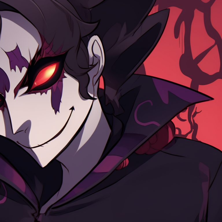 Stolas and Blitzo holding carved pumpkins, subtle glow of lantern reflected on characters. helluva boss halloween matching pfps pfp for discord.