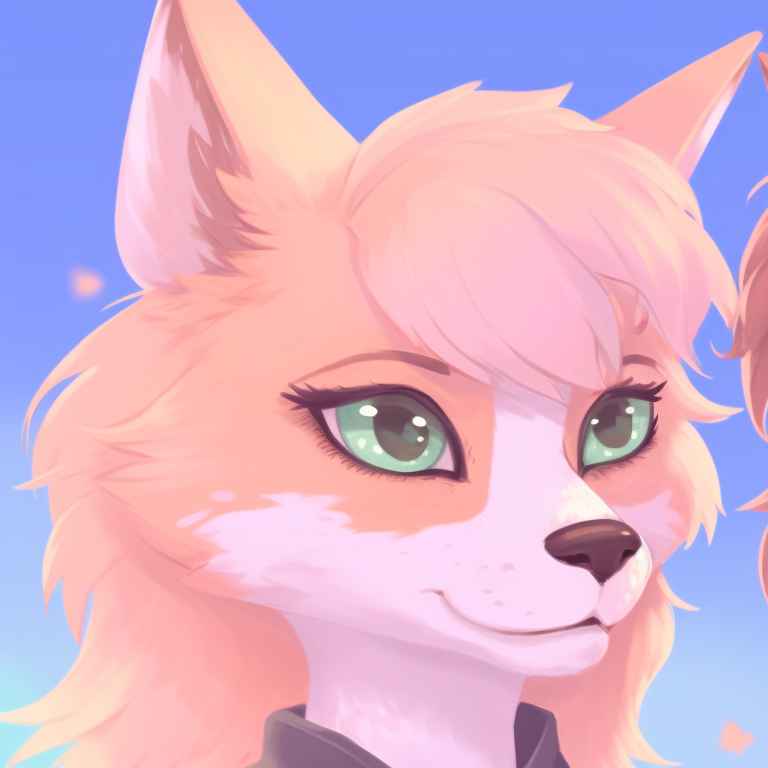 Two characters in dreamy poses, pastel colors, with soft outlines and a whimsical background. character based furry matching pfp pfp for discord.