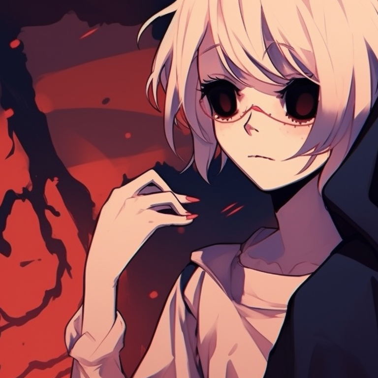 Two characters enveloped by a ghostly aura under a full moon, muted shades creating a chilling atmosphere. sad and spooky matching halloween pfps pfp for discord.