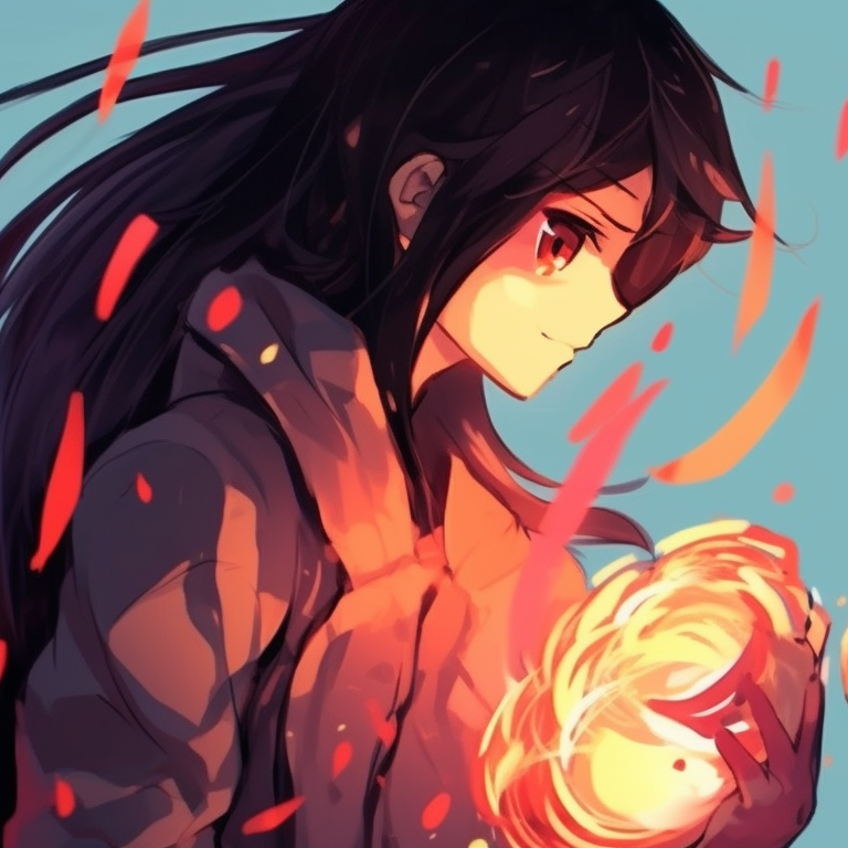 Two chibi characters, vibrant colors and playful expressions, floating amidst clouds. awesome matching discord pfp ideas pfp for discord.