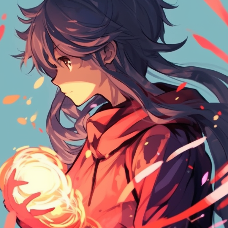 Two chibi characters, vibrant colors and playful expressions, floating amidst clouds. awesome matching discord pfp ideas pfp for discord.