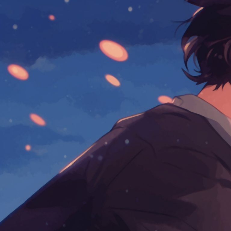 Two characters under cherry blossoms, pastel colors, and an atmosphere of serenity. matching pfp gif for loved ones pfp for discord.