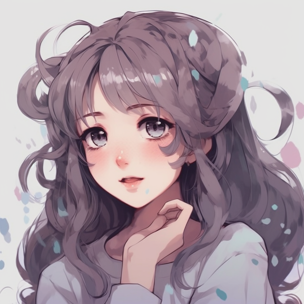 Portrait of Yuki, cool tones and detailed hair. graceful female anime pfp pfp for discord.
