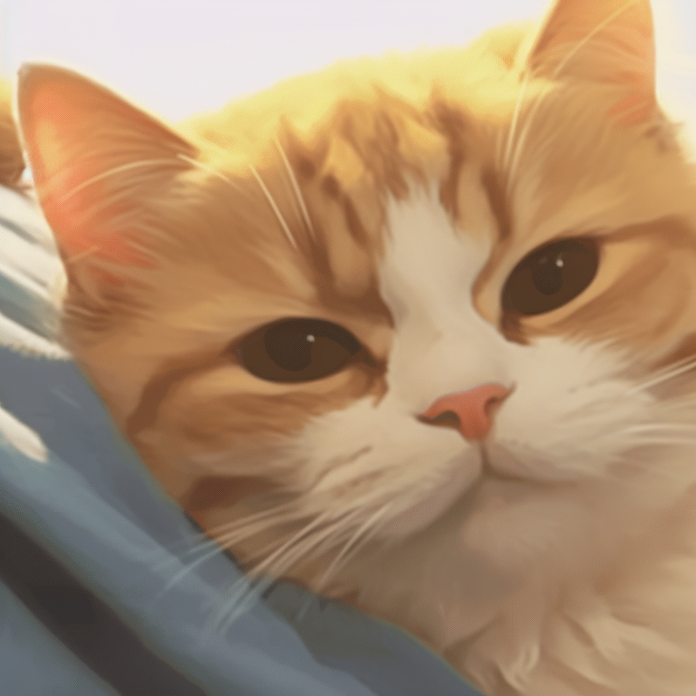 Two cat characters in cozy sweaters, pastel colors and detailed cloth textures. cute cat matching pfp pfp for discord.