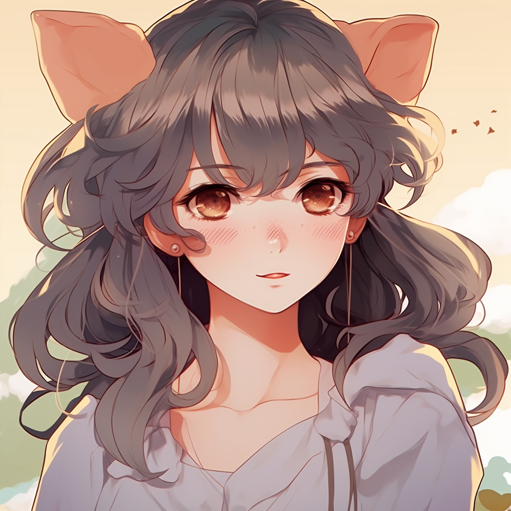 Profile view of vintage anime character, simpler linework and muted tones anime vintage pfp