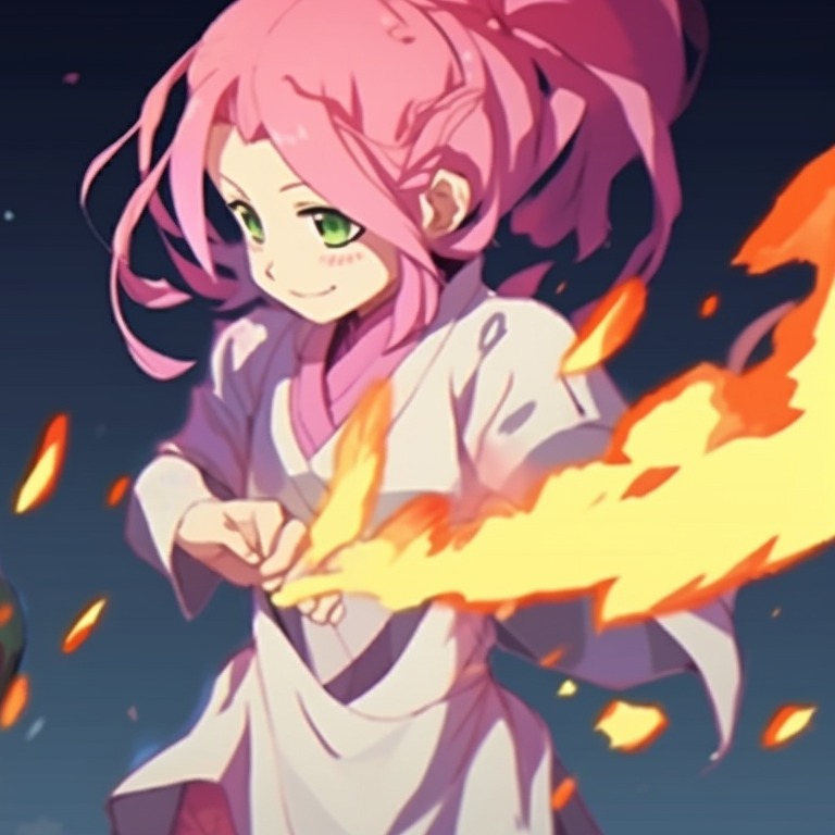 Two characters with swords drawn, strong lines and energetic atmosphere. charming demon slayer matching pfp set pfp for discord.