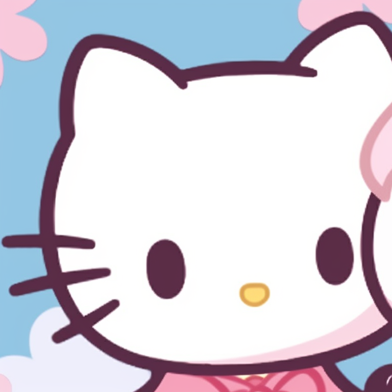 A hand drawn style of two Hello Kitty characters in vibrant outfits. hello kitty matching pfp designs pfp for discord.
