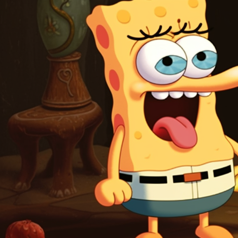 Spongebob with a jellyfish, iconic scene, with vibrant details and lively expressions. animated spongebob matching profile picture pfp for discord.
