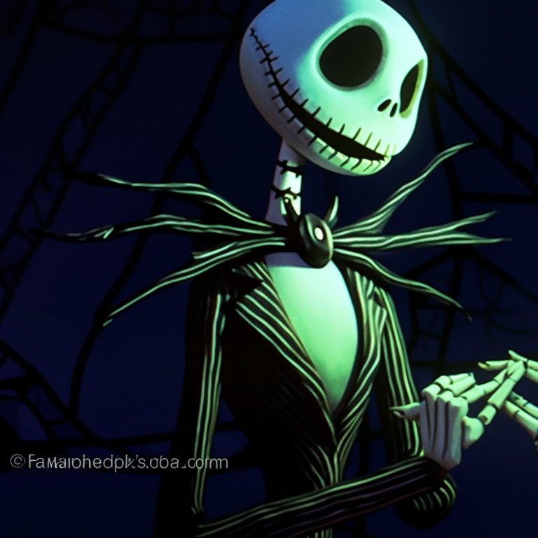 Close-up of two characters, contrasting colors and sinister expressions. creating matching pfp with nightmare before christmas halloween theme pfp for discord.