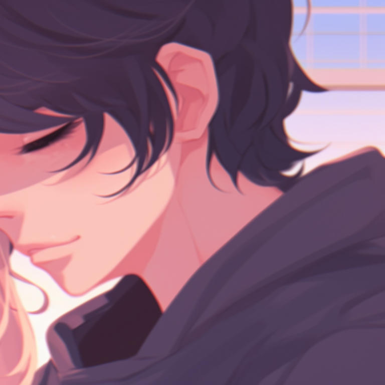 Two characters in a fantasy setting, vivid bright colors and surreal elements. cute couple matching pfp pfp for discord.