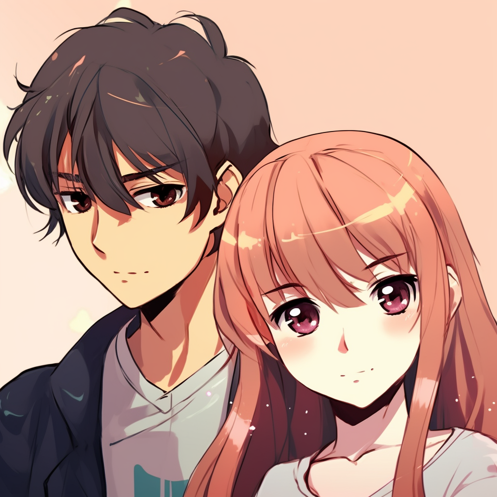 Profile picture of mismatched anime couple, stark contrast in character styles and tones. discussing cringe in matching anime pfp pfp for discord.