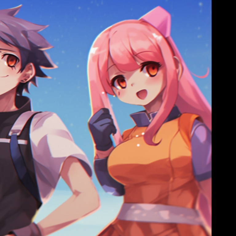 Four animated characters, vibrant tones and exaggerated proportions, huddled closely. cartoon-based matching pfp for 4 friends pfp for discord.