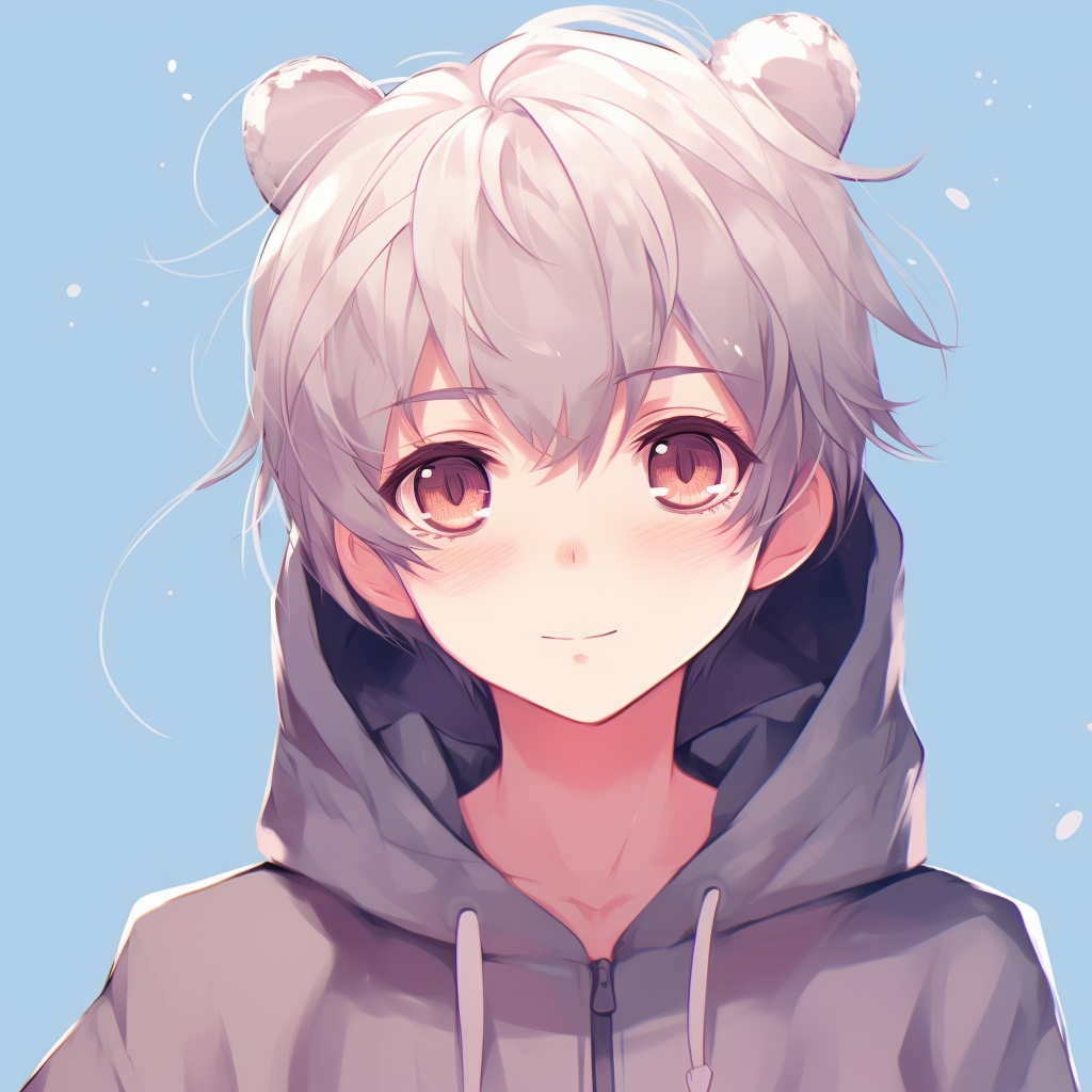 Anime boy profile with a peaceful expression, focus on intricate line work and warm tones. adorable anime pfp illustrations