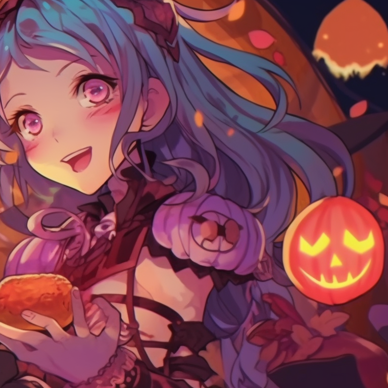 Group of characters in ghost costumes, pale coloring with pops of bright color. project sekai halloween themed profile pictures pfp for discord.