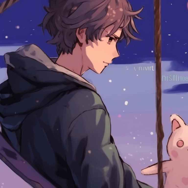 Two characters with magical elements, pastel tones and whimsical details, standing back to back. matching pfp for best friends inspiration pfp for discord.