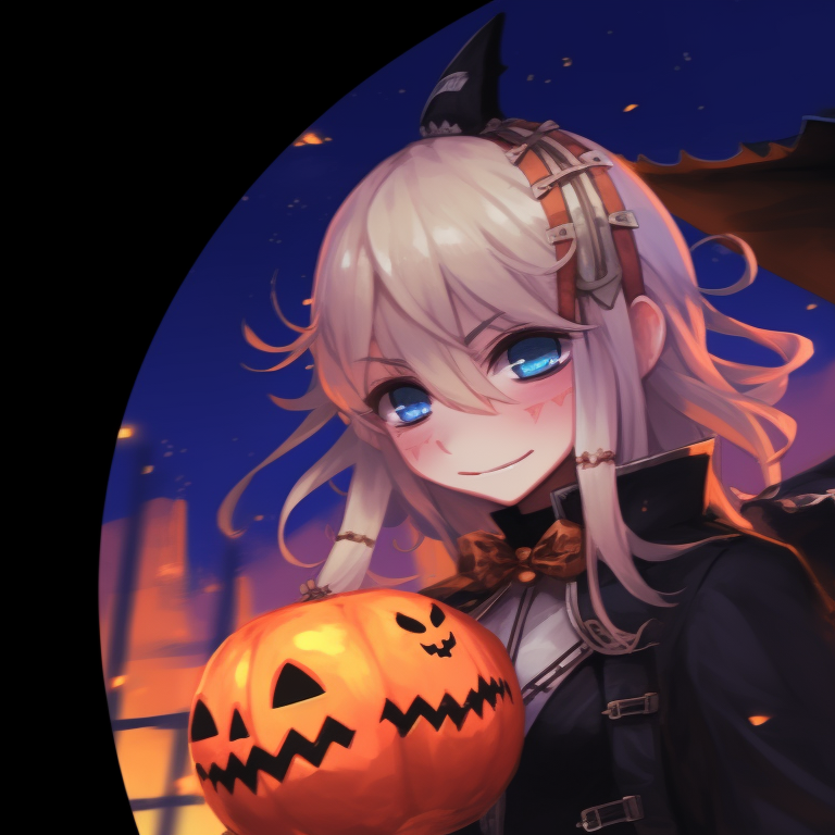 Two characters, contrasting elements, one in angel outfit and the other in devil costume, iridescent background. genshin characters halloween matching profile pictures pfp for discord.