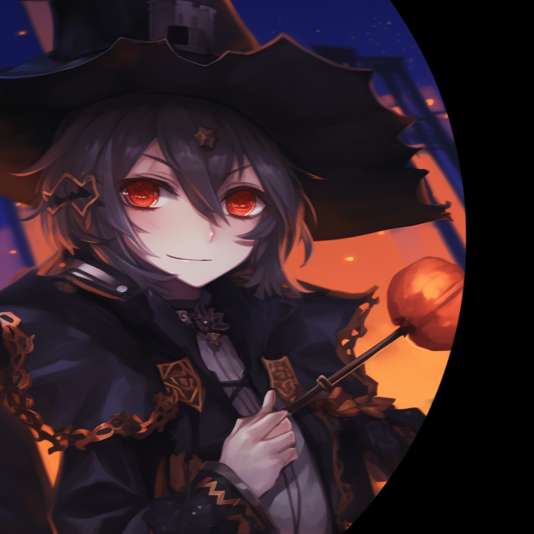 Two characters, contrasting elements, one in angel outfit and the other in devil costume, iridescent background. genshin characters halloween matching profile pictures pfp for discord.