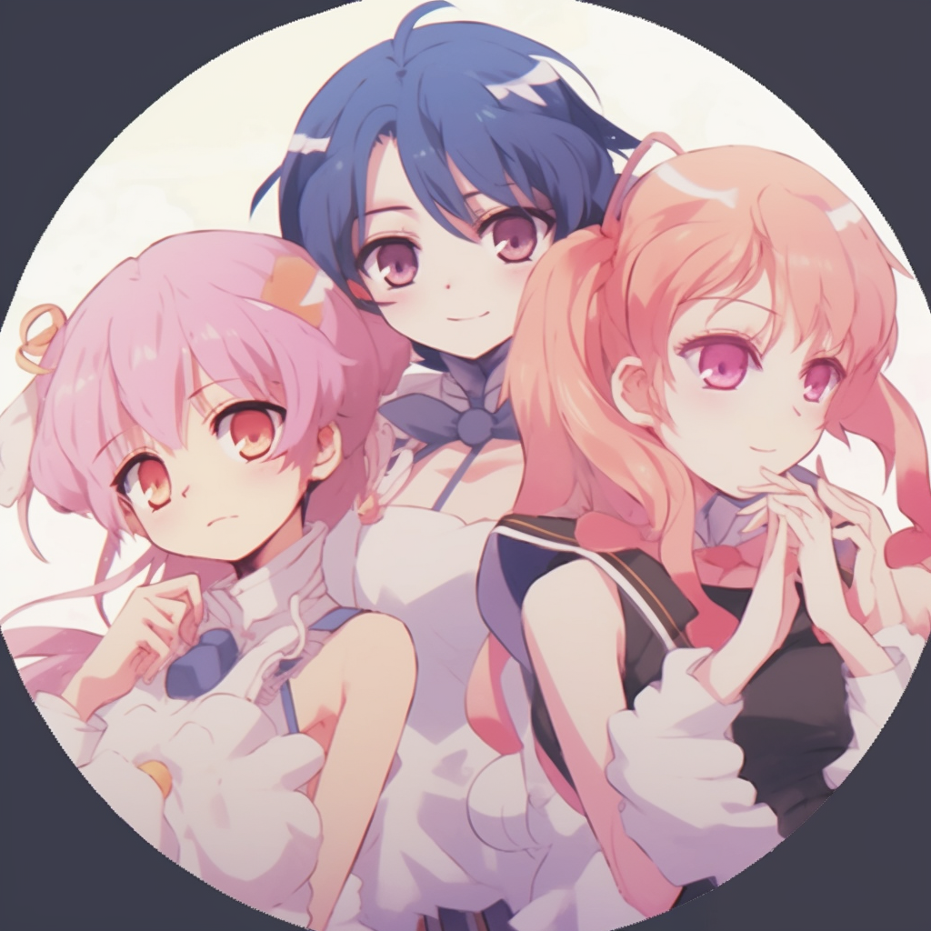 Sailor Moon and friends in a relaxed pose with vibrant background colors. anime 3 matching pfp for girls