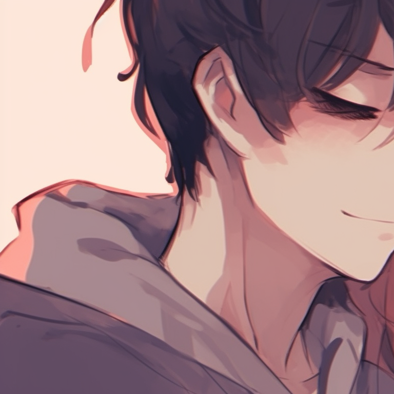 Under a cherry blossom tree, two characters share a gentle kiss, the surrounding full of pastel pink blossoms. romantic cute couple matching pfp pfp for discord.