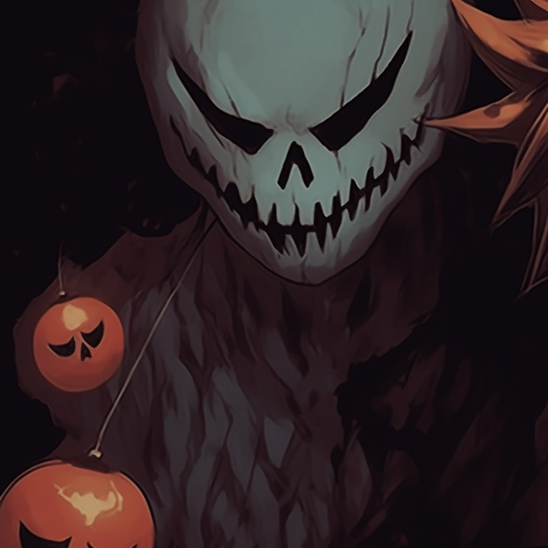 Two characters from the Death Note series, ominous and murky colors, with menacing expressions. versatile death note matching pfp halloween theme pfp for discord.